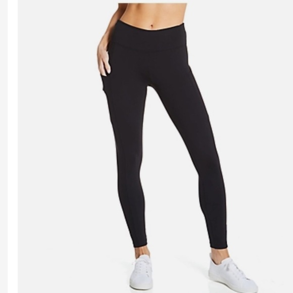 Tommy John Go Anywhere Side Pockets Leggings Black Navy Side Stripe Size M Women - Picture 1 of 10